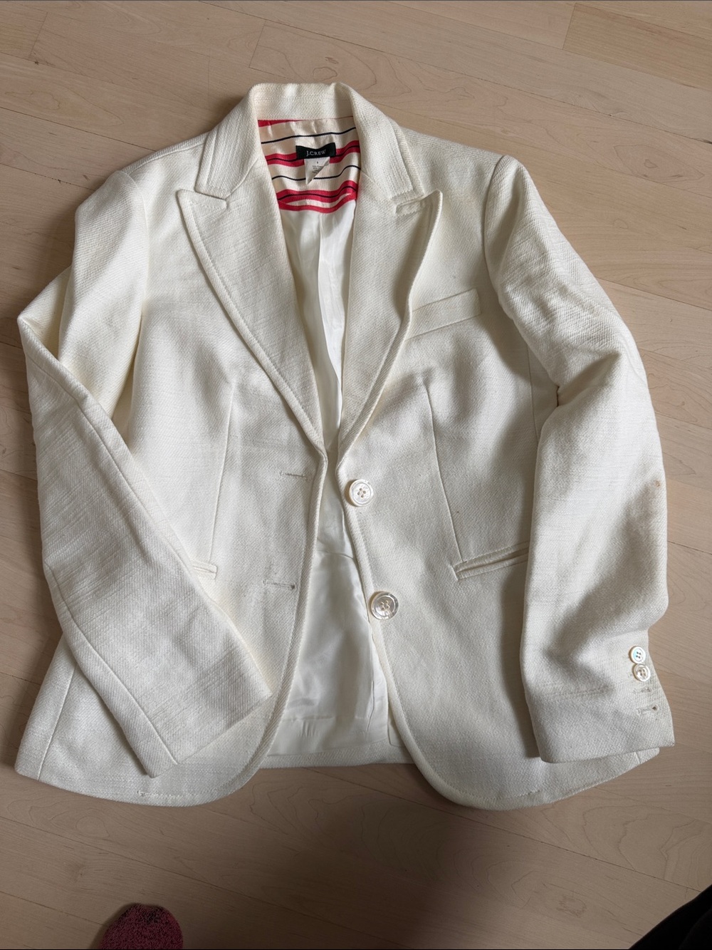 J. Crew Off-White Textured Women's Blazer